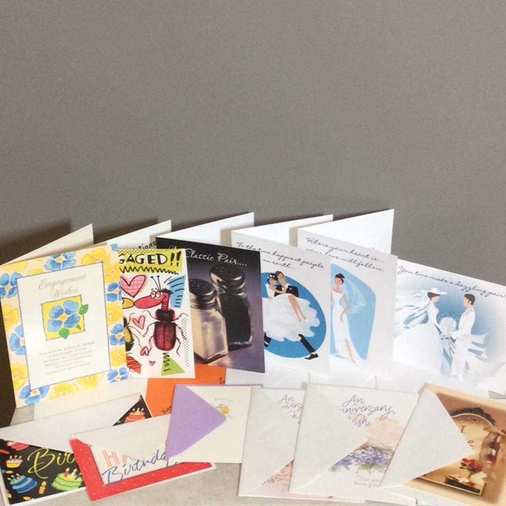 Dozen assorted engagement wedding anniversary birthday cards